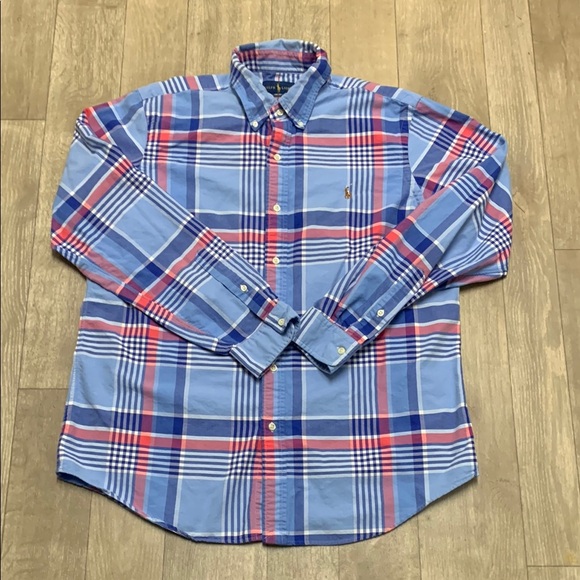 Mens Polo Ralph Lauren Classic Fit Plaid Button‎ Up Casual Shirt - Picture 1 of 8